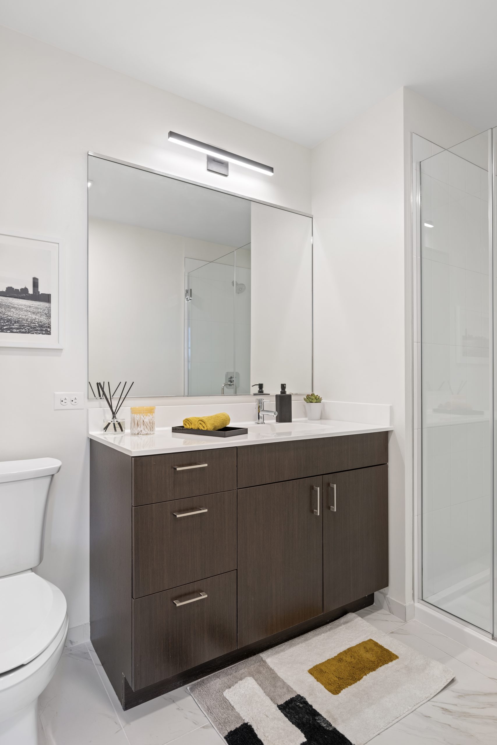 Glass showers are available in select homes.