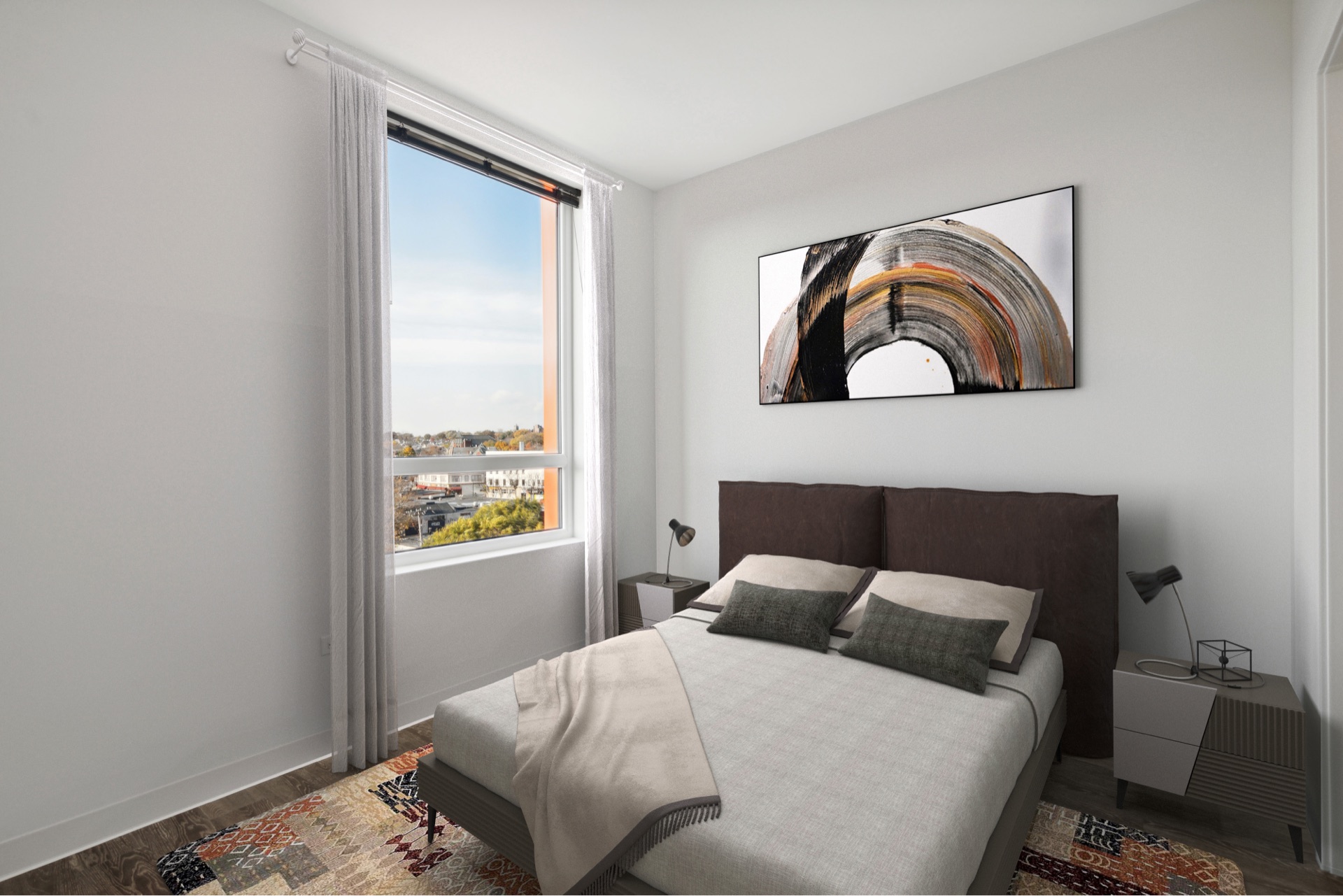 Virtual Staging of Bedroom in Vacant Unit