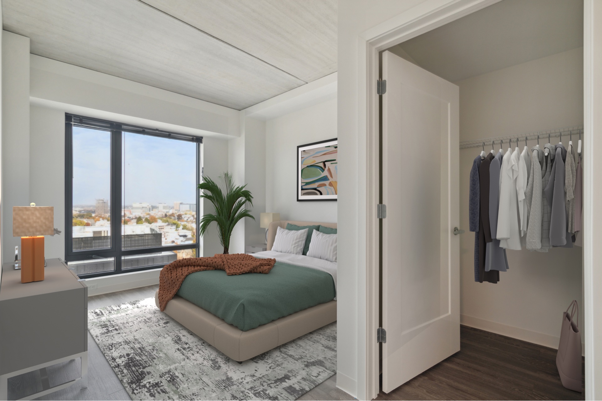 Virtual Staging of Bedroom in Vacant Unit