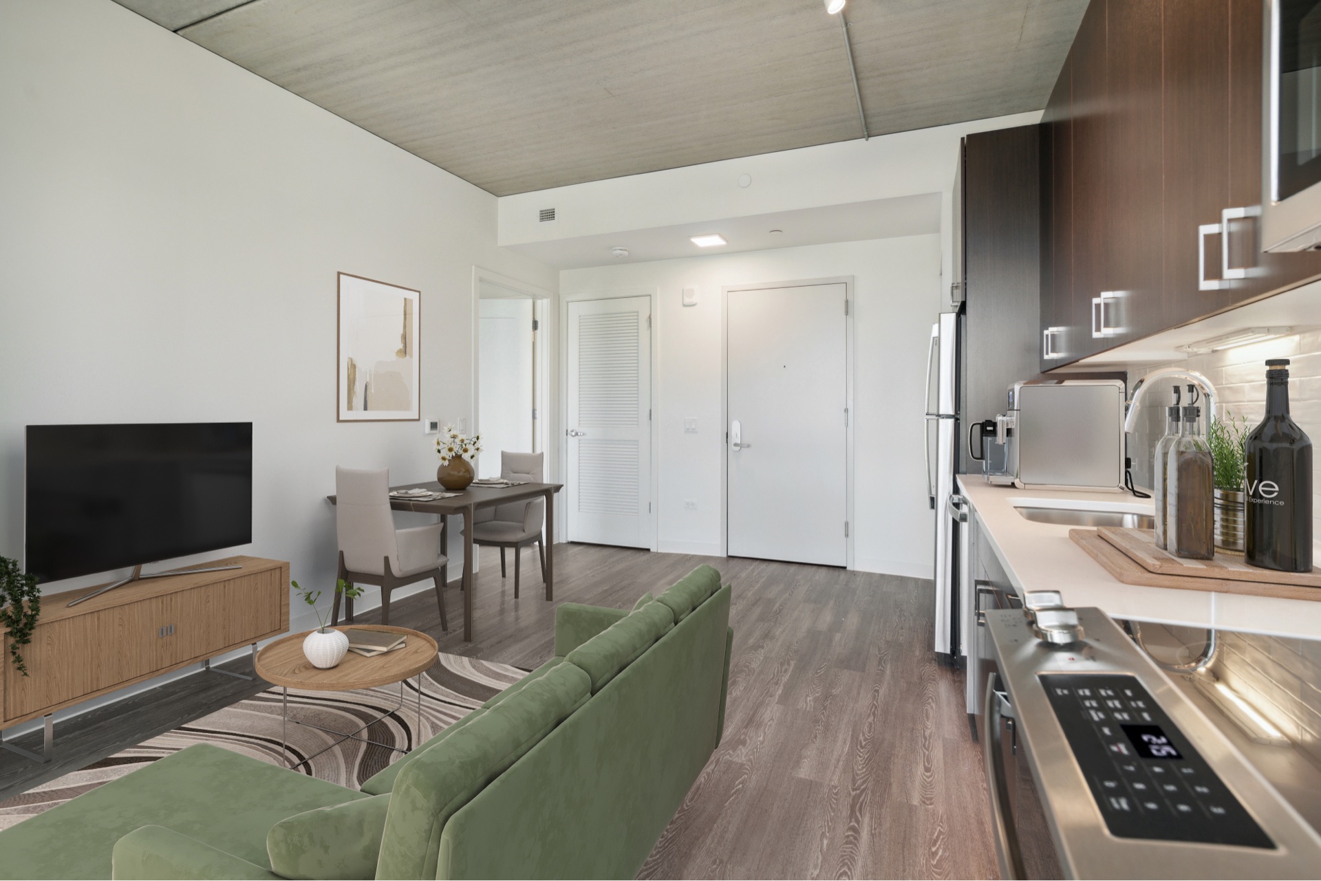 Alternate View of Virtual Staging of Kitchen in Vacant Unit